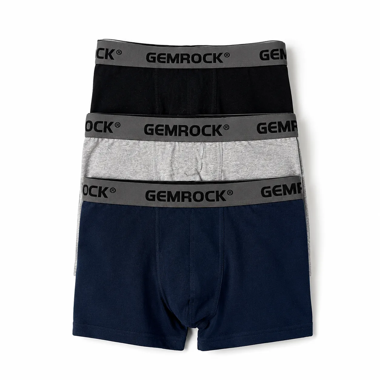 Gemrock Cotton Boxer Briefs in Assorted Colors – soft cotton 3-pack boxer briefs for wholesale and everyday comfort