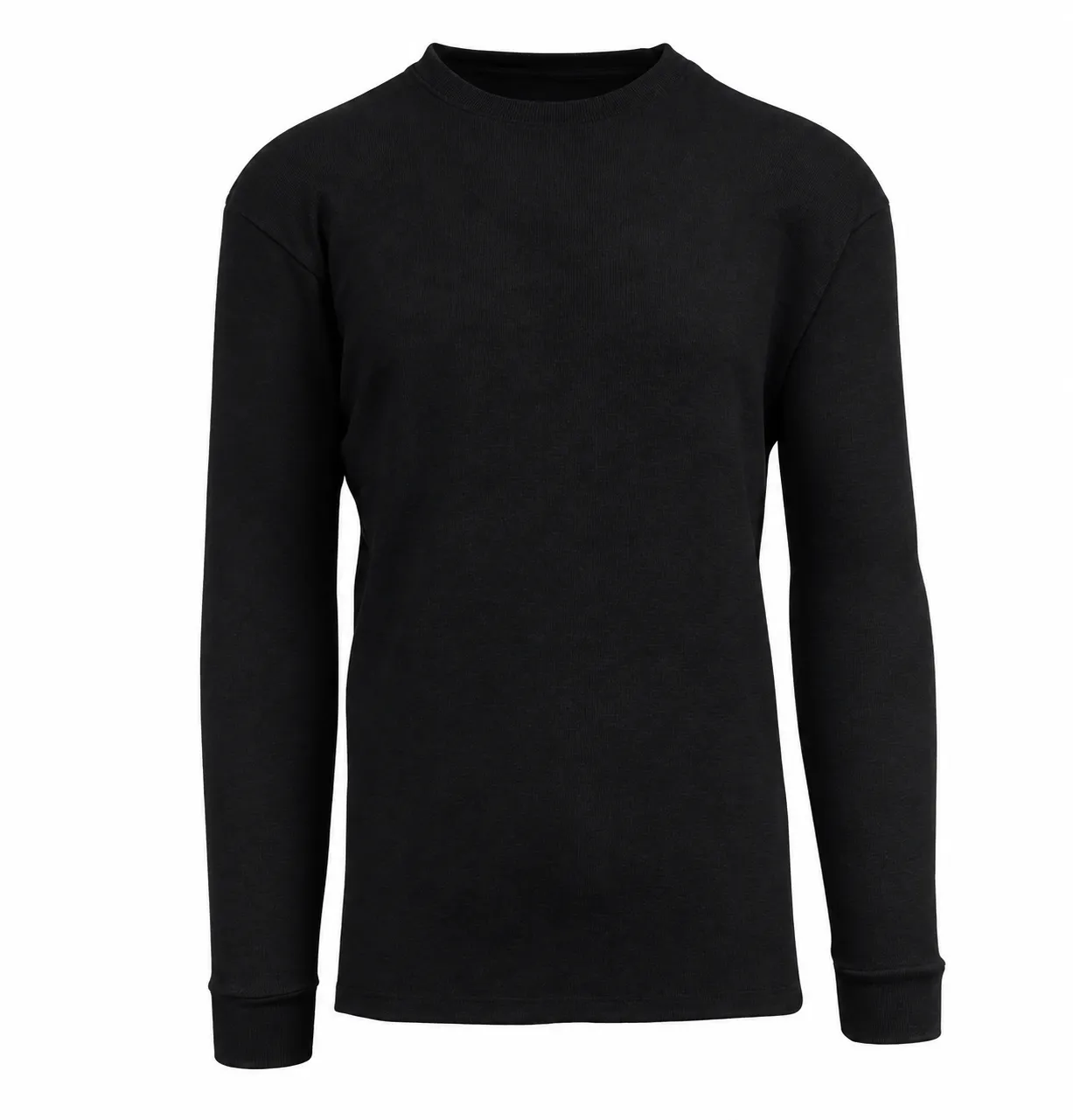 Long Sleeve Thermal Shirt waffle knit in black