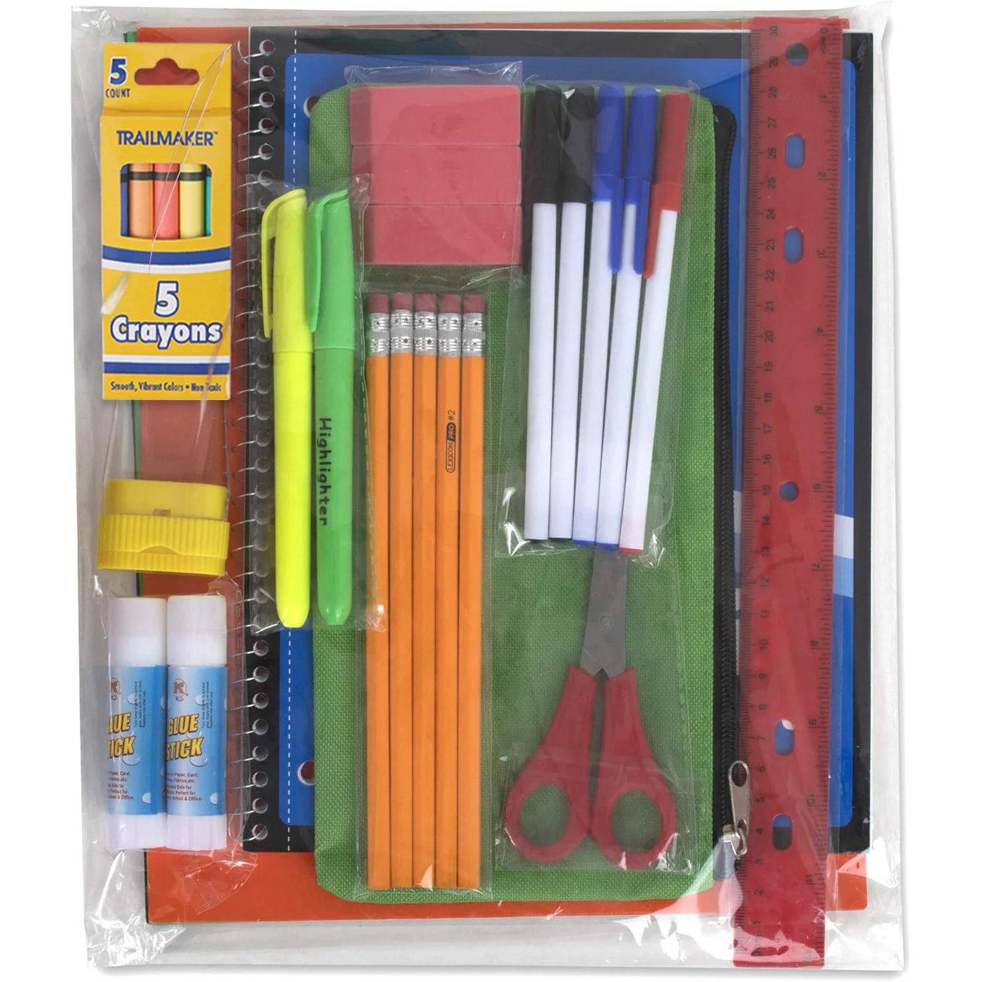 18-Inch Multi-Pocket Reflective Backpack with 30-Piece School Supply Kit - 8 Color Assortment 18-Inch Multi-Pocket Reflective Backpack with 30-Piece School Supply Kit - 8 Color Assortment - Image 2