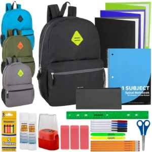 19-inch Side Pocket Backpack with 30-Piece School Supply Kit